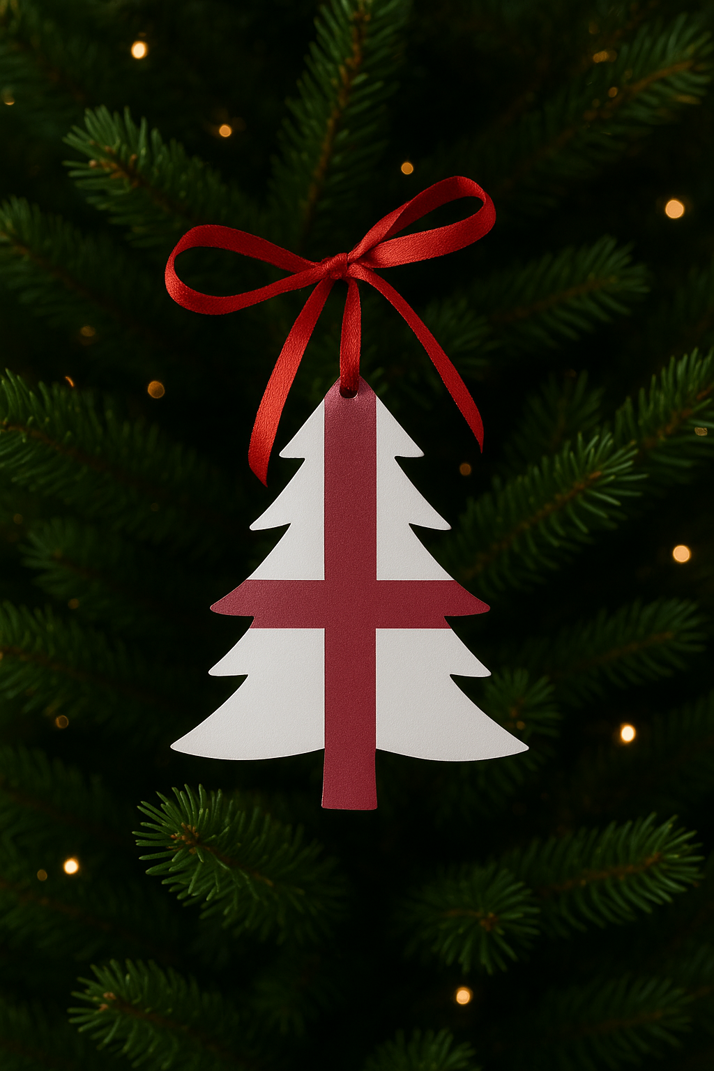 Custom Christmas Tree Ornament – 6mm MDF with St. George’s Flag - Image 2