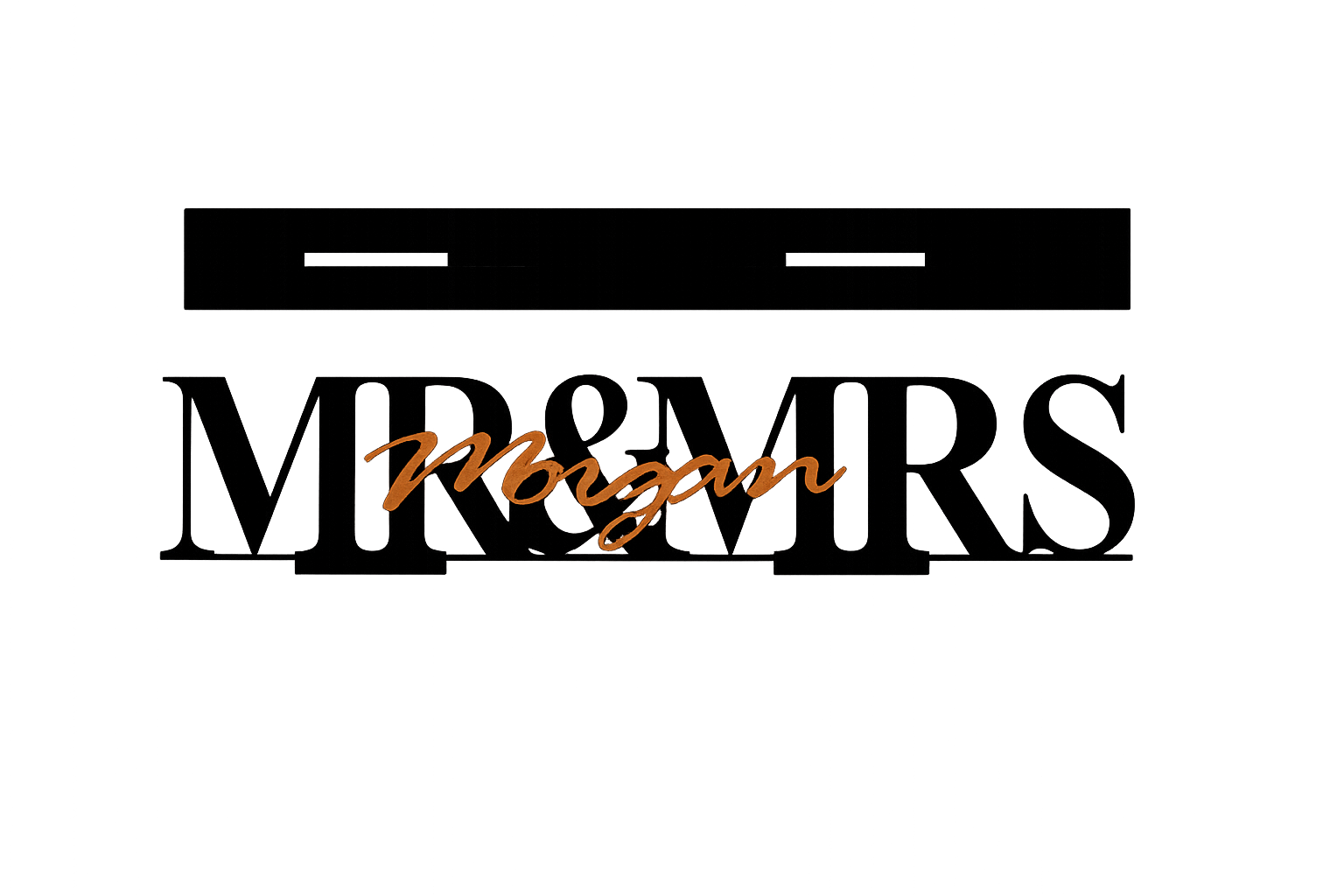 3D acrylic personalised Mr and Mrs standing desk plaque - Image 2